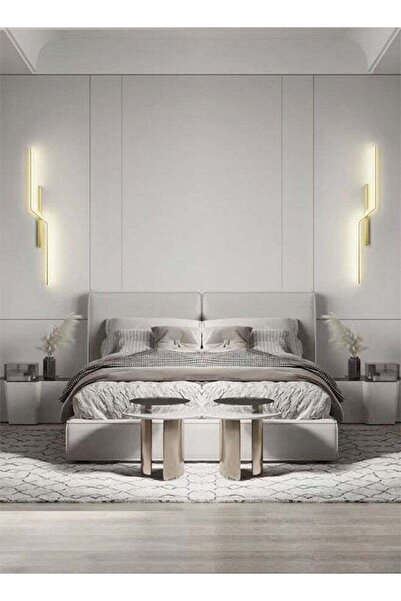 Raffine مجموعة من 2 وحدة إضاءة حائطية خطية حديثة ومبتكرة بزاوية 360 درجة مزود...