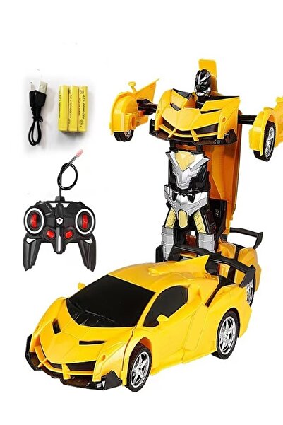 Raffine لعبة روبوت سيارة التحكم عن بعد تدور 360 درجة مع زر واحد تشوه مع ضوء LED