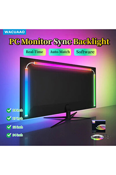 Choice شريط إضاءة مزامنة شاشة الكمبيوتر RGB الغامرة لأجهزة الكمبيوتر مقاس 34 ...