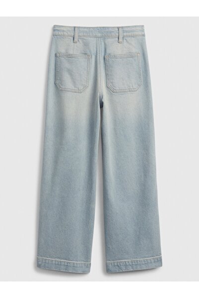 GAP Kız ÇocukHigh Rise Wide-Leg Ankle Jean Pantolon