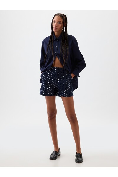 GAP Kadın Koyu Mavi 5" Mid Rise Downtown Khaki Şort