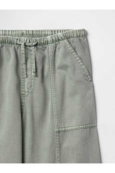 GAP Kız Çocuk Yeşil UltraSoft Baggy Twill Pantolon