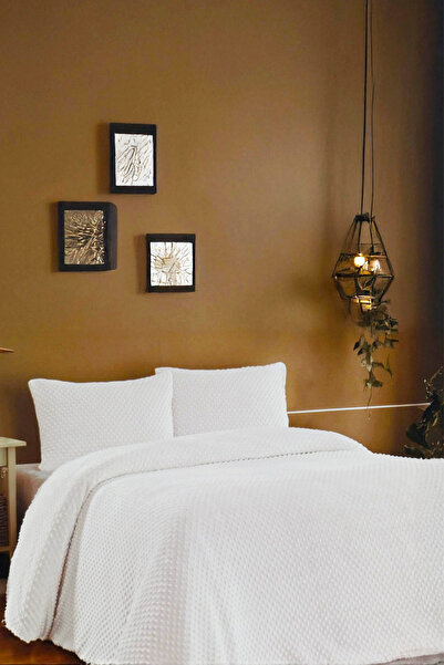 aymira home Merinos Double Sleeping Set with Inner Filling Comforter Bedspread Double-Sided Cream Set