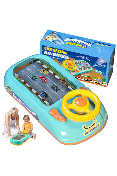 TodayShop Volan interactiv pentru curse auto cu sunete sau nave spatiale, potrivit pentru copii de 3-6 ani