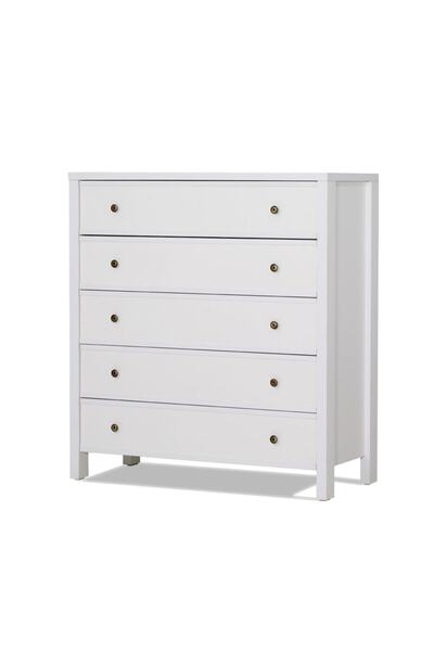 PASİFİC HOME Rio 5 Çekmeceli Ayaklı Modern Şifonyer, Beyaz