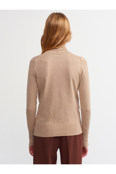 Dilvin 1268 Pulover cu gât roșu-Mink M.