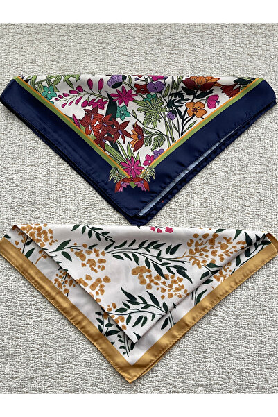 Rupen Kraft 45X50 سم 2 قطعة باندانا ساتان وشاح ساتان إكسسوار حقيبة ساتان بنمط...