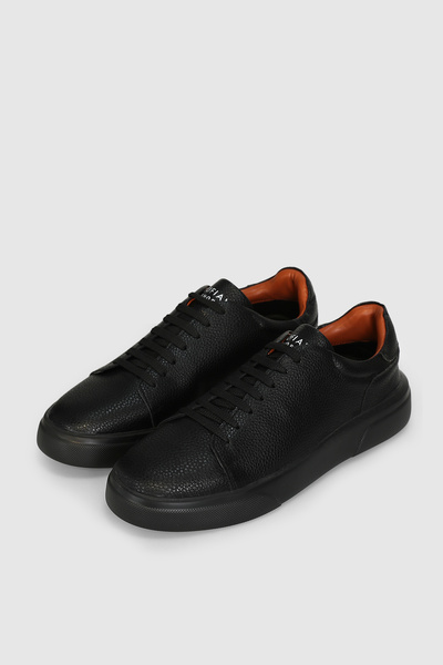 Lufian Tommy Erkek Deri Sneaker Ayakkabı Siyah
