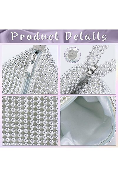 fulina Women's Evening Bag,Full Rhinestones Bling Wrist Clutch Triangle Purse for Party Wedding Date Night