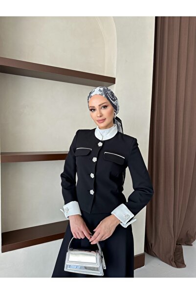 VUNTAL Set de damă vintage dublu cu detaliu din piatră de zircon