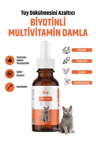 Ber vet pet BVP Plus B Kedi Tüy Dökülme Önleyici & Deri Bakım Multivitamin Da...