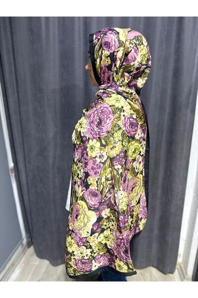 ELZE MODA Rose Patterned Cotton Voile Shawl