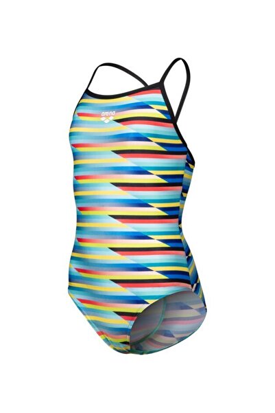 ARENA Girl's Arena Racing Stripe Swimsuit Lightdrop Back Girl's Training Swimsuit