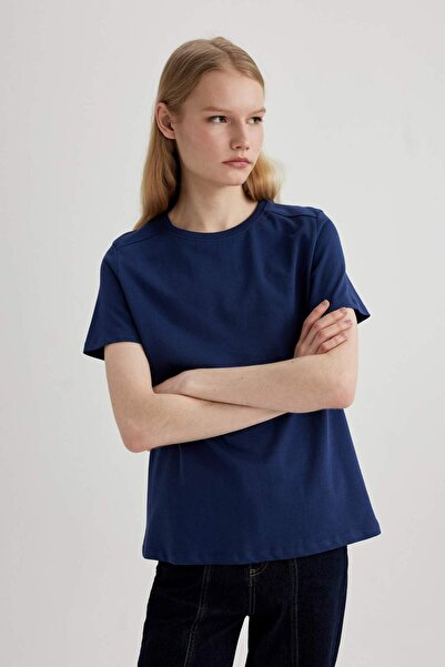 DeFacto Μπλουζάκι με κοντό μανίκι Premium με κανονική εφαρμογή A9428AX24SM