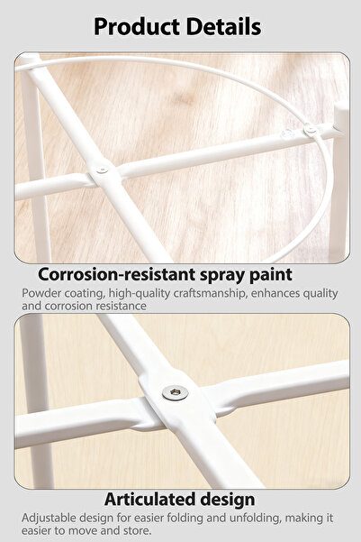 Generic ZENHOME Round Steel Table White 45x53x45cm