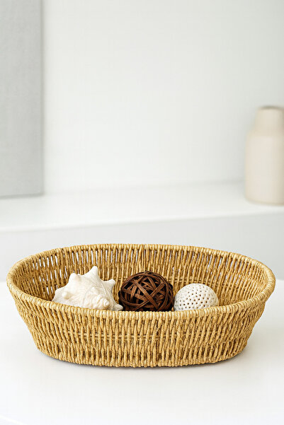 YzHome وعاء تقديم من الخيزران البيضاوي متوسط الحجم فقط، سلة منظم، وعاء خبز 27...