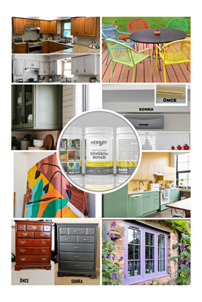 BARS HERBOY Yeni Nesil Dönüşüm Boyası - Ahşap, Metal, Beton, Cam, Plastik, Taş, Seramik, Mermer Yüzeylere