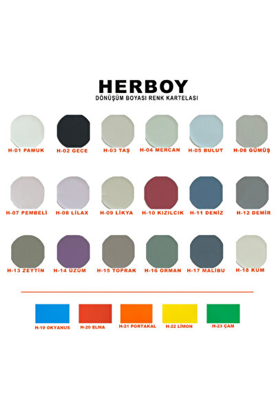 BARS HERBOY Yeni Nesil Dönüşüm Boyası - Ahşap, Metal, Beton, Cam, Plastik, Taş, Seramik, Mermer Yüzeylere