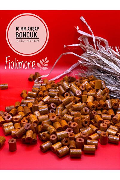 Fiolimore 10 mm narandžaste rezane drvene perle (50 grama, 190 komada) prečni...