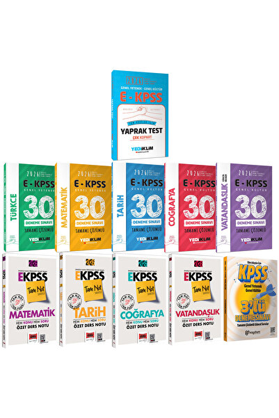 Yargı Yayınları 2026 E-KPSS Tam Not Serisi Özet Ders Notu-Çözümlü 30 Deneme-Ç...