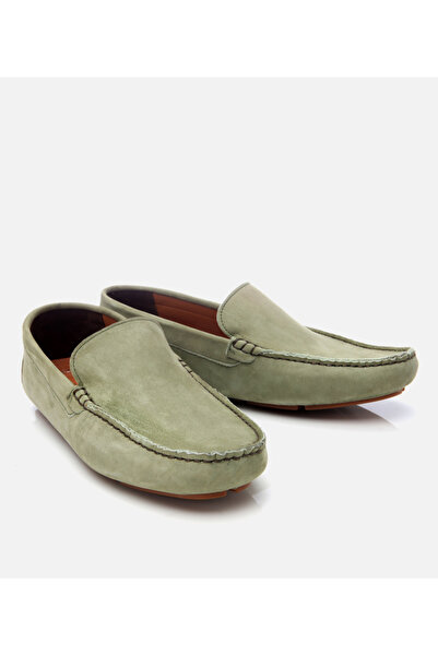Hotiç Men's Nubuck Leather Green Light Sole Casual Loafer