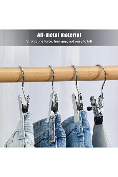 ARVALE 12 Pieces Space-Saving Multi-Purpose Holder Clips for Pants and Clothes Hangers - with Hooks