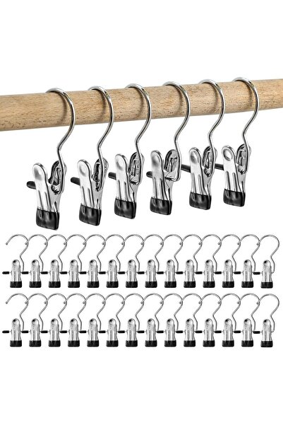 ARVALE 12 Pieces Space-Saving Multi-Purpose Holder Clips for Pants and Clothes Hangers - with Hooks