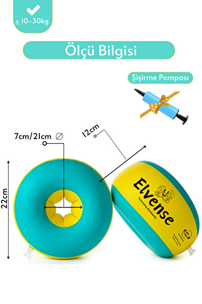 ELVENSE Çocuk Yüzme Kolluğu Seti (10-30 kg) – Pompalı + Taşıma Çantalı