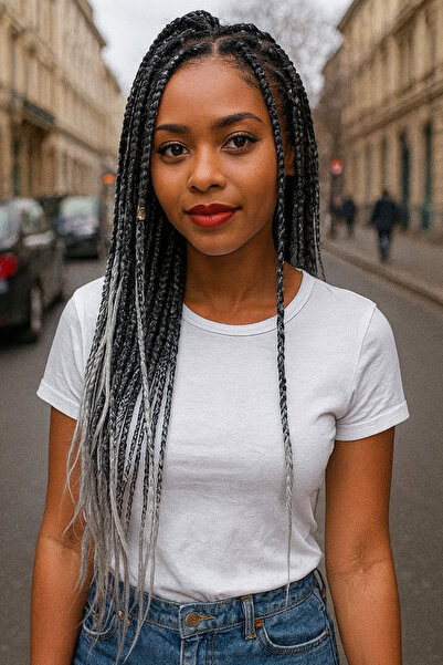 TAKIŞTIR 60 εκ. 100 γρ. Αφρικανική Τζάντζι Πλεξούδα Κουτί Πλεξούδα Δύο Χρώματα Ombre Συνθετικά Μαλλιά