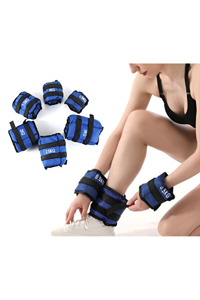 fun zone 2.5 كجم × قطعتين إجمالي وزن 5 كجم لتقوية عضلات اليد والقدم والمعصم وحقيبة وزن الرمل