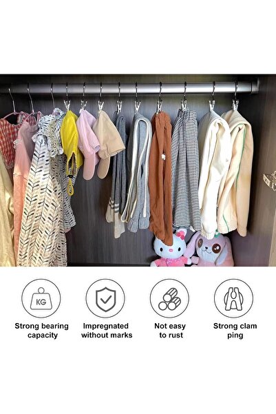 ARVALE 24'Lü Yerden Tasarruf Çok Amaçlı Tutma Klipsi Maşalı Pantolon Elbise A...