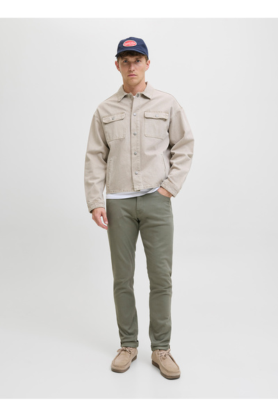 Jack & Jones Normal Bel Dar Yeşil Erkek Denim Pantolon 12279182_JPSTGLENN ORI...