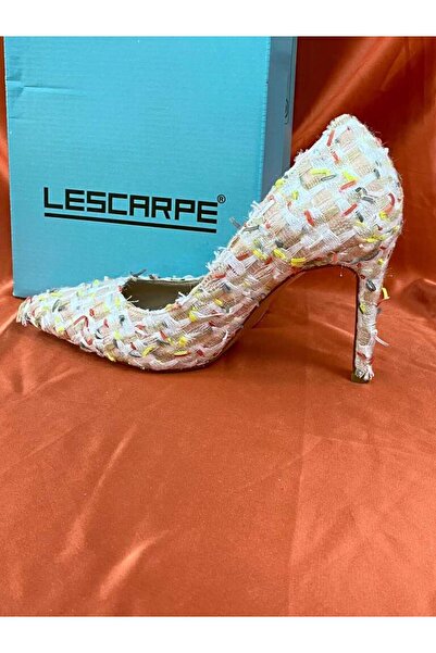 lescarpe LES048 ÇOK RENKLİ KUMAŞ DESENLİ ÖZEL SERİ PREMİUM STİLETTO KADIN TOP...