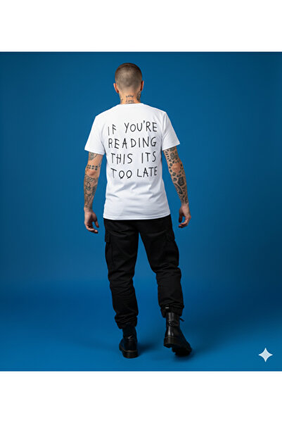 By Caspita Fashion تي شيرت أبيض كبير الحجم مطبوع عليه ألبوم Lenithra Drake من...