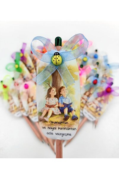 Wi Fro KİŞİYE ÖZEL OKUMA BAYRAMI ÖĞRENCİ HEDİYESİ SÜSLENMİŞ 20 ADET KURŞUN TO...