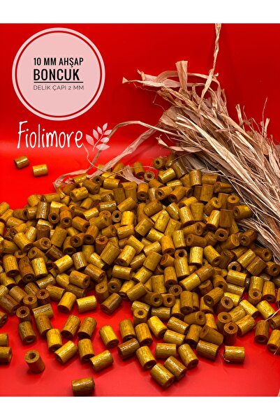 Fiolimore 10 mm žute rezane drvene perle (50 grama, 190 komada) promjer rupe ...