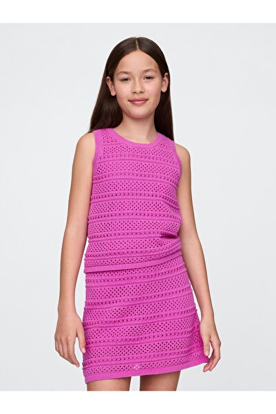 GAP Kız Çocuk Pembe Kroşe Kolsuz Üst