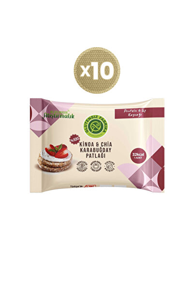 GLUTENSİZ FABRİKA Karabuğday Patlağı Kinoa & Chia 24 G X 10 Paket (GLÜTENSİZ & VEGAN)