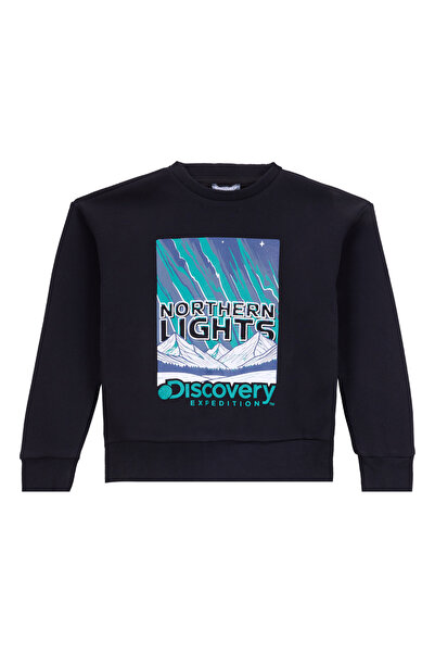 Discovery Expedition Baskılı Erkek Çocuk Siyah Sweatshırt D5WB-SWT3019