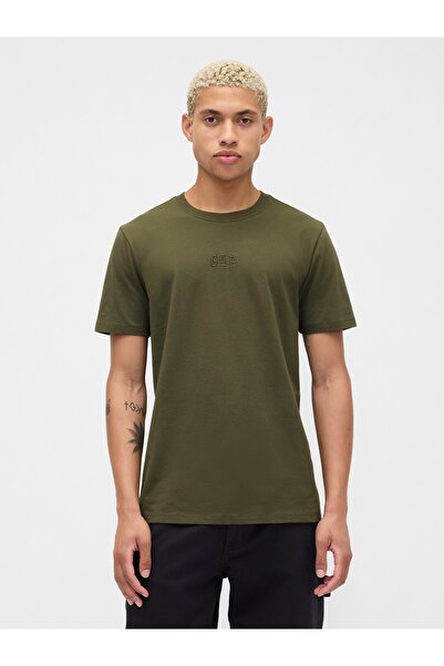 GAP Erkek Yeşil Everyday Soft Mini Logo T-Shirt