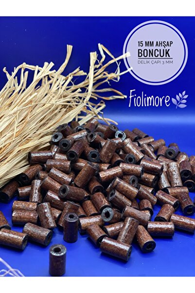 Fiolimore Ξύλινες χάντρες 15 χιλιοστών καφέ κομμένο σωλήνα (50 γραμμάρια 100 ...