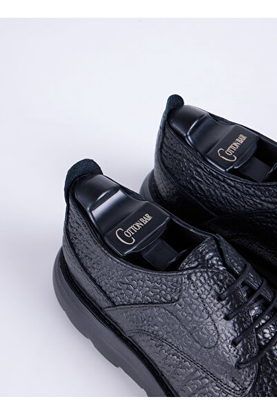 Cotton Bar Deri Siyah Erkek Günlük Ayakkabı BRESCAN