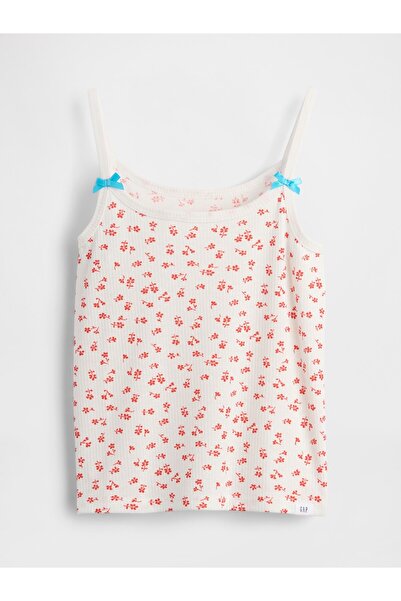 GAP Kız Çocuk Çiçek Desenli Çocuk Geri Dönüştürülmüş Fitilli Pijama Tank Üstü