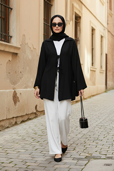 Zeneva Collection Μαύρο - Φυσικό ύφασμα βισκόζης με τσέπες και κορδόνια, γυνα...