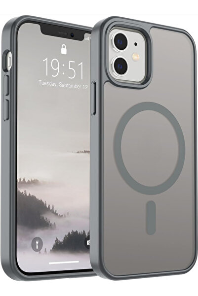 Fibaks Apple iPhone 11 Uyumlu Kılıf Kamera Çıkıntılı Magsafe Şarj Destekli Hassas Tuşlu Yumuşak Mat Kapak
