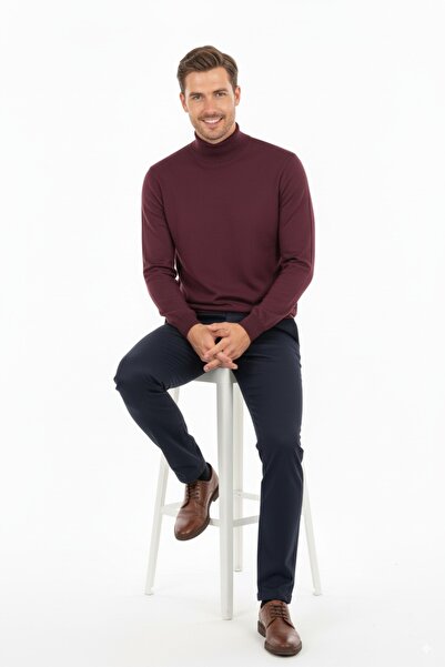 Oppland سترة رجالية بياقة عالية على طراز الصياد من الصوف المنسوج موديل كلاسيك...