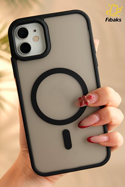 Fibaks İphone 11 Uyumlu Kılıf Kamera Çıkıntılı Magsafe Şarj Destekli Yumuşak Kenarlı Mat Kapak