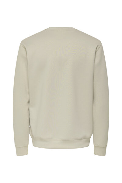 Only & Sons O Neck Ecru Men's Sweatshirt Onsluca Life Reg Ls Crew Sweat