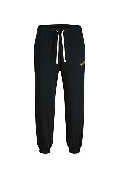 Jack & Jones Pantaloni de sport negri pentru băiat cu elastic 12284136