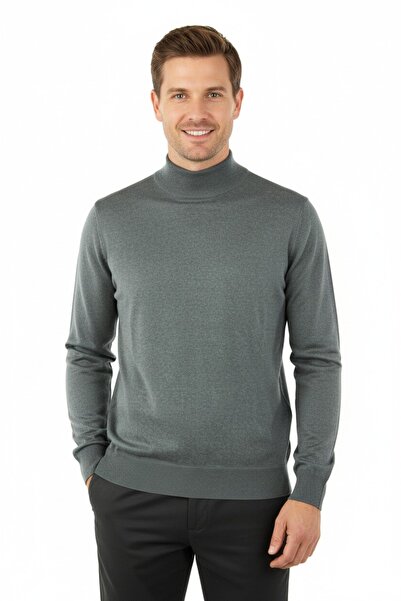 Oppland Чоловічий казах з рибальським коміром, вовняний, тканий, класична модель, повний крій